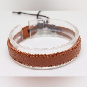 Men's bracelet leather brown‎ new e53